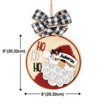 Personalized Christmas Santa Claus Wooden Pendant Round Ornament with Bow and Name Christmas Tree Decor Christmas Gift for Family Friend