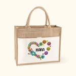 Henkilökohtainen neulonta rakkaus Juutti laukku Knitter varastointi laukku 1-12 lasten nimet lahja äiti isoäiti ompelu harrastaja