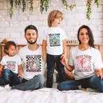Personalisierte Jolly Vibes Cartoon T-shirt Baby Onesie Familie Weihnachten Retro Schachbrettmuster Kostüm Weihnachten Urlaub Geschenk für Familie Kin