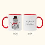 Personalised Cute Snowman Repeating Name Ceramic Mug Christmas Gift for Family