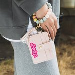 Personnalisé Thème Poupée Rétro Silicone Beaded Keychain Mini Leather Card Holder Christmas Birthday Gift for Women