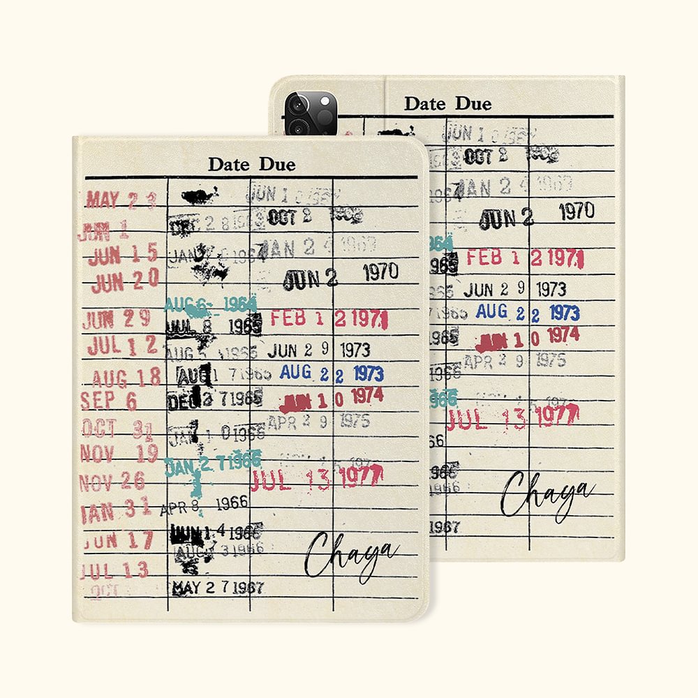 Étui rétro personnalisé pour iPad avec porte-crayon Cadeaux d'anniversaire pour les amoureux des livres et des lecteurs