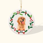 Personalised Dog Cat Portrait Photo Christmas Ceramic Ornament with Name Home Decoration Christmas Gift for Family Pet Lovers