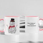 Personalised Cute Snowman Repeating Name Ceramic Mug Christmas Gift for Family