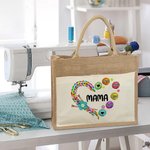 Henkilökohtainen neulonta rakkaus Juutti laukku Knitter varastointi laukku 1-12 lasten nimet lahja äiti isoäiti ompelu harrastaja