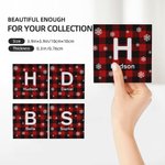 Personalisierter Schottenkaro Schneeflocken Untersetzer mit Initiale und Namen 2er Set Weihnachten Hauseinweihung Geschenk für Familie