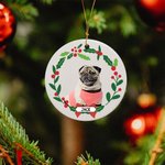 Personalised Dog Cat Portrait Photo Christmas Ceramic Ornament with Name Home Decoration Christmas Gift for Family Pet Lovers