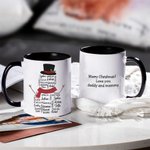 Personalised Cute Snowman Repeating Name Ceramic Mug Christmas Gift for Family