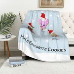 Manta personalizada Grandma's Favorite Cookies Blanket with 1-8 Kid's Names Regalo de Navidad para Madre Abuela