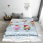Manta personalizada Grandma's Favorite Cookies Blanket with 1-8 Kid's Names Regalo de Navidad para Madre Abuela