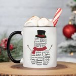 Personalised Cute Snowman Repeating Name Ceramic Mug Christmas Gift for Family