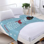 Gepersonaliseerde Snowman Zachte Fleece Sherpa Deken met Familienaam Kerstcadeau voor Familie