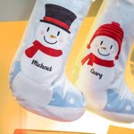 Medias de Navidad personalizadas Muñeco de nieve Copo de nieve de invierno Adorno colgante Chimenea Árbol Decoración Regalo de Navidad para la familia