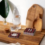 Personalisierter Schottenkaro Schneeflocken Untersetzer mit Initiale und Namen 2er Set Weihnachten Hauseinweihung Geschenk für Familie