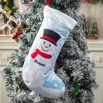 Medias de Navidad personalizadas Muñeco de nieve Copo de nieve de invierno Adorno colgante Chimenea Árbol Decoración Regalo de Navidad para la familia