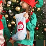 Medias de Navidad personalizadas Muñeco de nieve Copo de nieve de invierno Adorno colgante Chimenea Árbol Decoración Regalo de Navidad para la familia