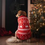 Personalised Christmas Tree and Santa Claus Pattern Family Matching Red Pyjamas Set Christmas Party Gift for Mom Dad Kid Baby Pet