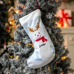 Medias de Navidad personalizadas Muñeco de nieve Copo de nieve de invierno Adorno colgante Chimenea Árbol Decoración Regalo de Navidad para la familia