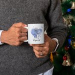 Mug Personnalisé avec Fleur de Naissance de Zodiaque Motif de Fond Coeur Cadeau pour Famille