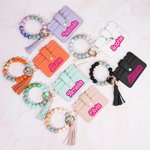 Personnalisé Thème Poupée Rétro Silicone Beaded Keychain Mini Leather Card Holder Christmas Birthday Gift for Women