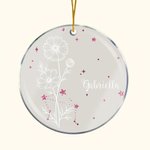 Personalised 12 Zodiac & Birth Flower with Glitter Star Christmas Acrylic Ornament Christmas Tree Decor Gift for Friend Family