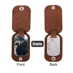 Porte-clés en Cuir Personnalisé avec Photo Calendrier Date er Nom Cadeau d’Anniversaire Noël Mariage pour Homme Femme ou Couple