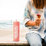 Gobelet Coloré Personnalisé avec Nom en Style Fille de Rose 450ml avec Paille Cadeau de Mariage pour Amie