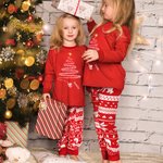 Personalised Christmas Tree and Santa Claus Pattern Family Matching Red Pyjamas Set Christmas Party Gift for Mom Dad Kid Baby Pet