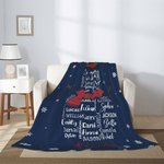 Gepersonaliseerde Snowman Zachte Fleece Sherpa Deken met Familienaam Kerstcadeau voor Familie