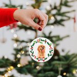 Personalised Dog Cat Portrait Photo Christmas Ceramic Ornament with Name Home Decoration Christmas Gift for Family Pet Lovers