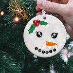 Personalizado Muñeco de Nieve Expresión Adorno Árbol de Navidad Decoración Regalo de Navidad para Amigos Familia Niños