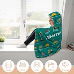 Couverture à capuche personnalisée avec nom pour bébé Camion de chantier Cadeau d'anniversaire de Noël doux et chaud pour les enfants