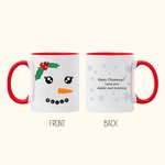 Gepersonaliseerde Mooie Kerstmis Sneeuwpop Expressie Keramische Mok 11oz 15oz Koffiemelk Thee Kop Kerstcadeau voor familie vriend