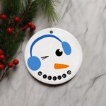 Personalizado Muñeco de Nieve Expresión Adorno Árbol de Navidad Decoración Regalo de Navidad para Amigos Familia Niños