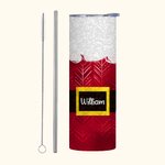 Personalized Christmas Santa 20oz Skinny Tumbler with Lid and Straw Cleaning Brush Christmas Gift for Friend Family