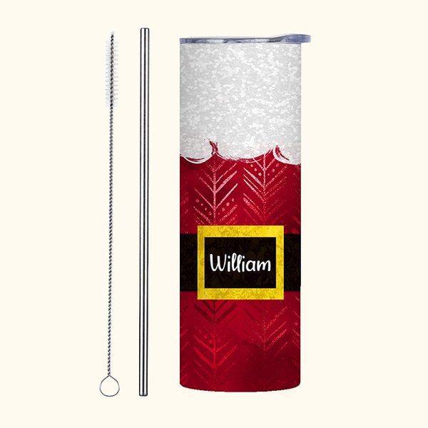 Christmas Santa 20oz Tumbler with Lid & Straw