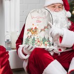 Personalised Special Delivery Drawstring Strap Pack with Santa Claus Reindeer Design and Name Christmas Gift for Family Friend