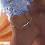 Personalized Adjustable Name Anklet Jewelry Gift Christmas  Birthday Mother's Day Valentine's Day Gift for Women