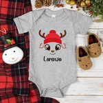 Personalizzato faccia di renna T-shirt Felpa bambino Onesie Famiglia Natale Costume carino Natale Festa regalo per genitore bambino