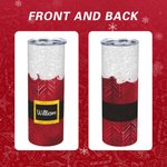 Personalized Christmas Santa 20oz Skinny Tumbler with Lid and Straw Cleaning Brush Christmas Gift for Friend Family