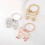 Porte-clés Personnalisé avec Silhouette en Forme de Chien Chat et Nom Cadeau de Souvenir pour Amoureux d'Animal de Compagnie