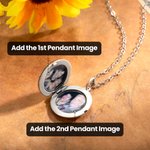 Collana personalizzata di girasoli con foto Scatola rotonda Collana medaglione Regalo di Natale Compleanno per Donna Amica