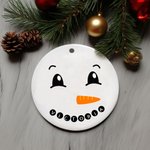 Personalizado Muñeco de Nieve Expresión Adorno Árbol de Navidad Decoración Regalo de Navidad para Amigos Familia Niños