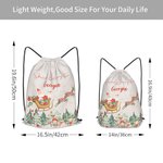 Personalised Special Delivery Drawstring Strap Pack with Santa Claus Reindeer Design and Name Christmas Gift for Family Friend