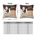 Housse de coussin personnalisée pour lectrice Vintage Girl Just a Girl Who Loves Books Cushion Cover Decorate Home for Readers Bookworm Gift