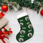 Personalised Lovely Pet Round Photo Christmas Stocking with Name Gift Bag Christmas Tree Decoration for Pet Lover Friend