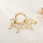 Porte-clés Personnalisé avec Silhouette en Forme de Chien Chat et Nom Cadeau de Souvenir pour Amoureux d'Animal de Compagnie