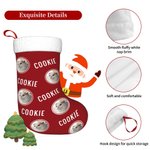 Personalised Lovely Pet Round Photo Christmas Stocking with Name Gift Bag Christmas Tree Decoration for Pet Lover Friend