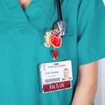 Personalised Glitter Anatomical Heart Retractable Badge Reel with Name and Badge Buddy Appreciation Birthday Gift for Nurse Doctor Medical Staff