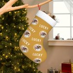 Personalised Lovely Pet Round Photo Christmas Stocking with Name Gift Bag Christmas Tree Decoration for Pet Lover Friend